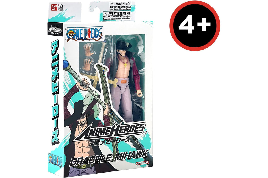 BANDAI – Anime Heroes – One Piece Figur – Lorenor Zorro 17 cm Three Sword Style – Offizielle Lizenz One Piece – Bewegliche Manga Figur Zorro 3 Schwerter – Spielzeug für Kinder ab 4 Jahren – 37052