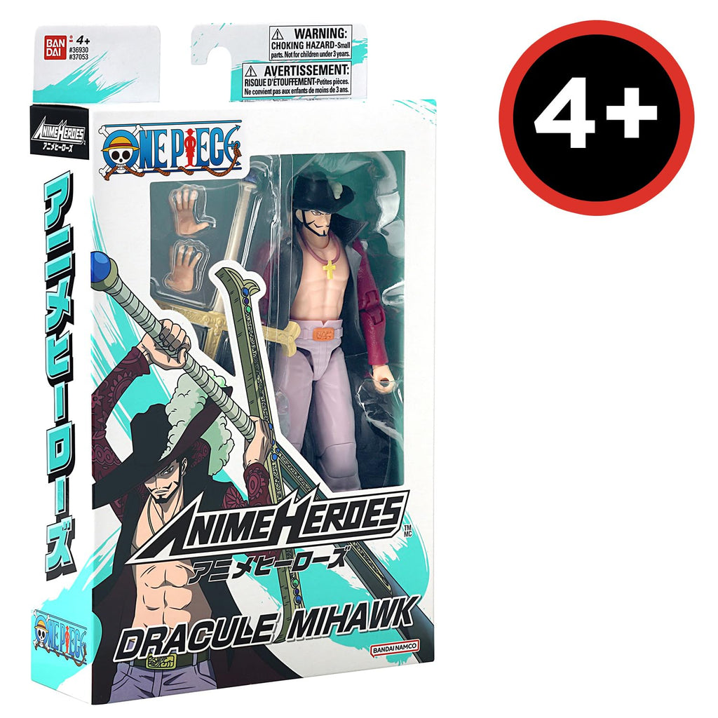 BANDAI – Anime Heroes – One Piece Figur – Lorenor Zorro 17 cm Three Sword Style – Offizielle Lizenz One Piece – Bewegliche Manga Figur Zorro 3 Schwerter – Spielzeug für Kinder ab 4 Jahren – 37052