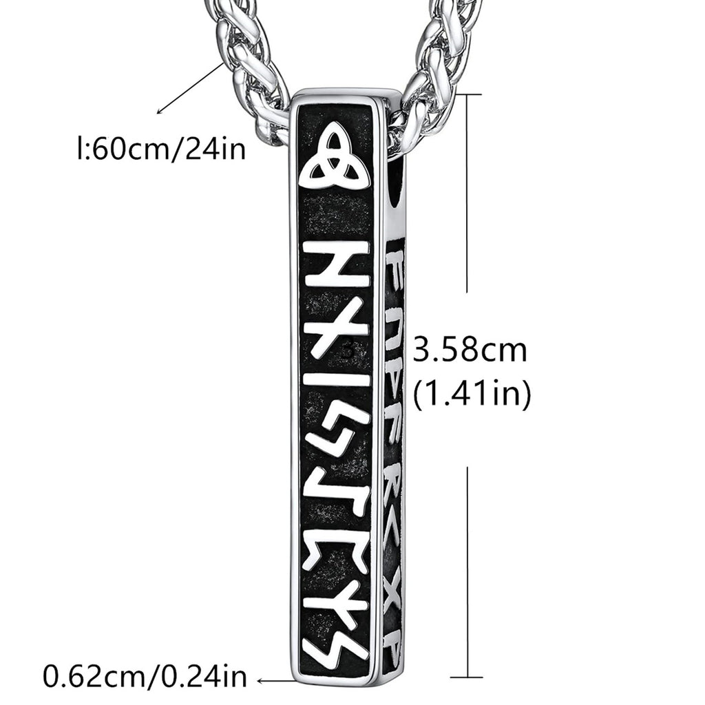Wikinger Runen Halskette Herren - 60CM Edelstahl Herren Kette, Viking Keltischer knoten Männer Halskette, Schmuck Geschenke für Ehemann Papa Sohn Bruder Freund Weihnachten Geburtstag