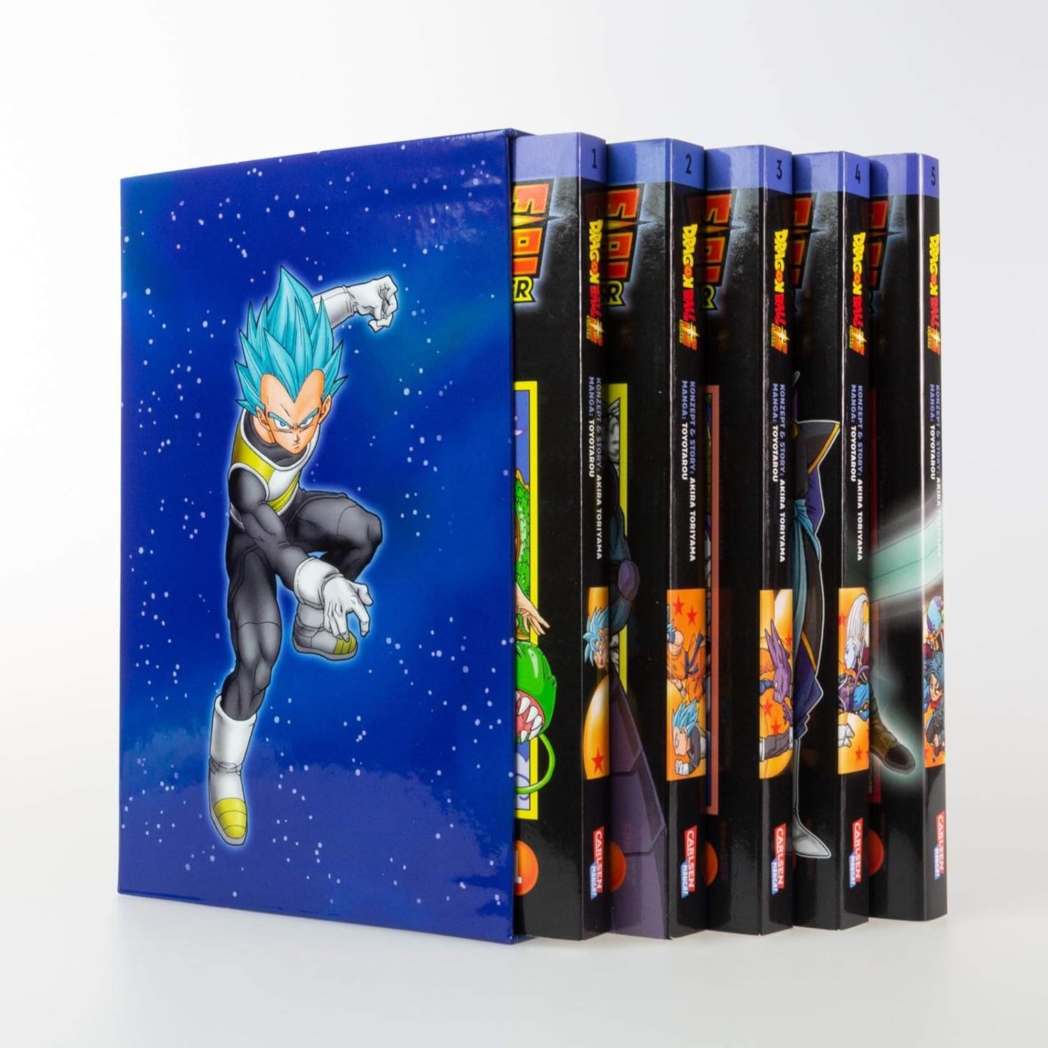 Dragon Ball Super Bände 1-5 im Sammelschuber mit Extra: Die Fortsetzung der Action-Manga-Serie ab 10 Jahren über epische Schlachten und kosmische Abenteuer