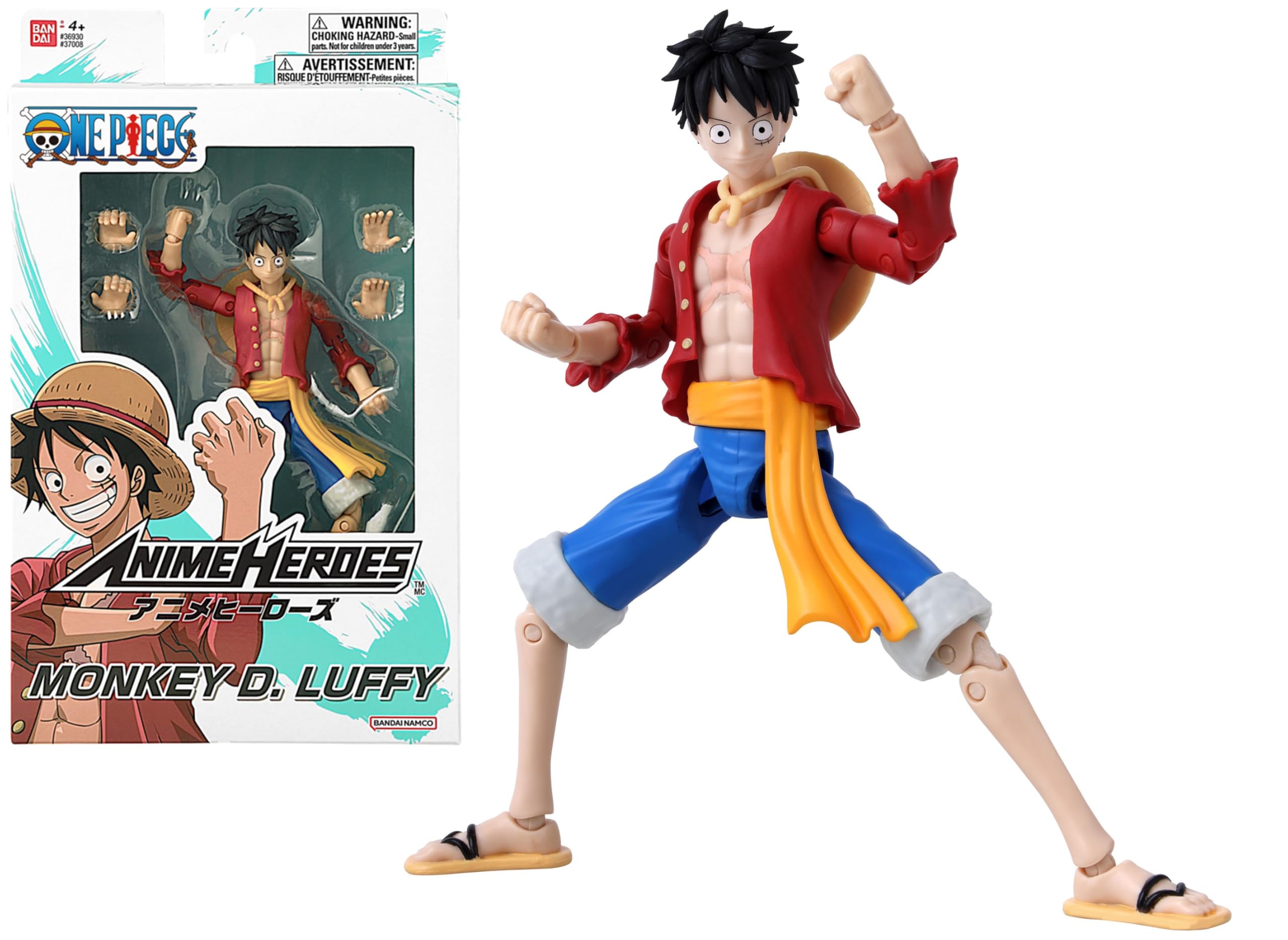 BANDAI – Anime Heroes – One Piece Figur – Lorenor Zorro 17 cm Three Sword Style – Offizielle Lizenz One Piece – Bewegliche Manga Figur Zorro 3 Schwerter – Spielzeug für Kinder ab 4 Jahren – 37052