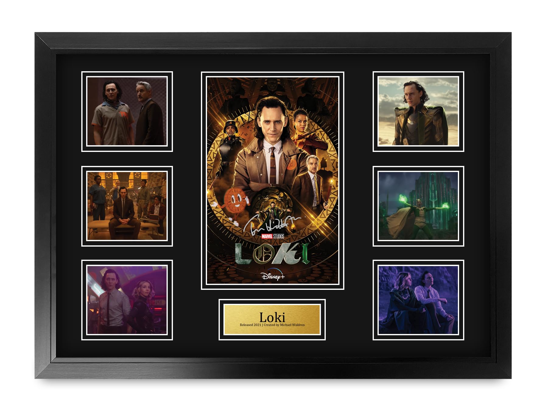 HWC Trading Loki Geschenke Gedrucktes Signiertes Autogramm Foto für Fans von Fernsehn Memorabilien - A3 Gerahmt