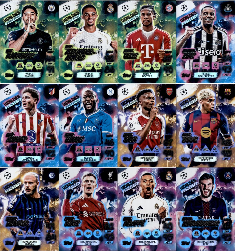 Bundle mit Topps Match Attax Champions League 2025/26 Trading Cards + Exklusive Collect-it Hüllen (Alle 4 Ball Master Karten)