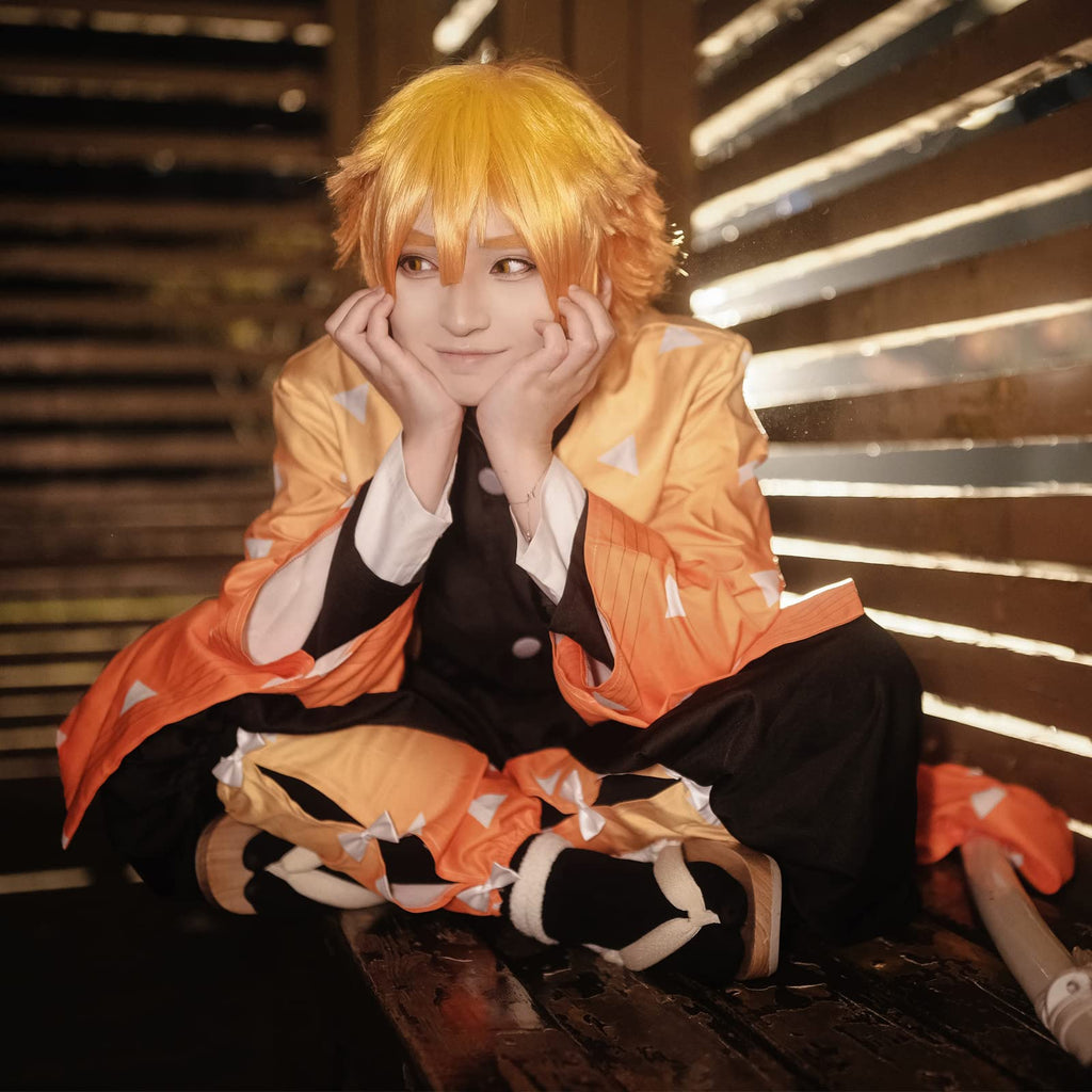 Fiamll Tanjirou Zenitsu Giyuu Cosplay Kostüm für Japanischer Anime Kimono demon cosplay Outfit Halloween Kostüm