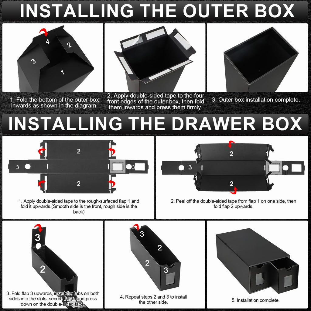 AOBOPLE Karten Box für 12000+ Trading Card,Sammelkarten-Aufbewahrungsbox mit 48 Kartenteiler,Etiketten Klebeband und Schubladen,Sammelkarten Box Trading Card Box für TCG,MTG,PTCG,Sports Karten