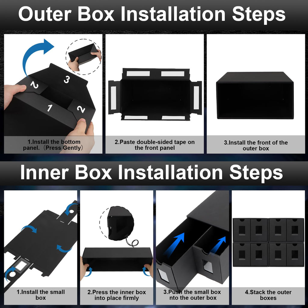 AOBOPLE Karten Box für 12000+ Trading Card,Sammelkarten-Aufbewahrungsbox mit 48 Kartenteiler,Etiketten Klebeband und Schubladen,Sammelkarten Box Trading Card Box für TCG,MTG,PTCG,Sports Karten