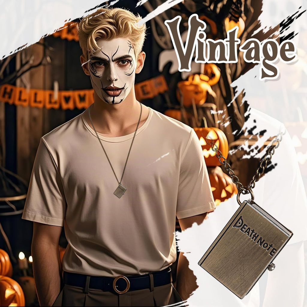 JewelryWe Taschenuhr Herren Damen Vintage: Retro Analog Quarz Kettenuhr Uhr Umhängeuhr mit Halskette Kette Pocket Watch Bronze Unisex Geschenk
