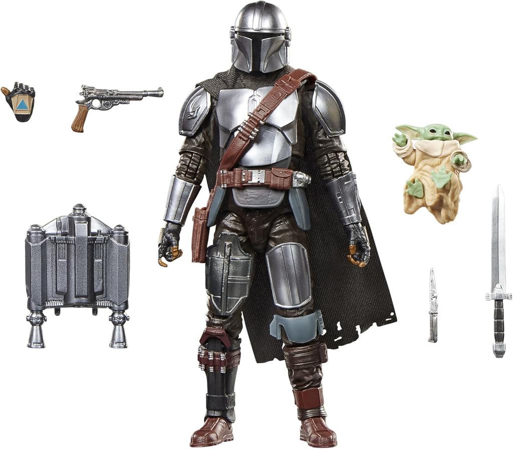 Star Wars The Black Series Der Mandalorianer & Grogu, Deluxe Action-Figurengeschenk zum Sammeln The Mandalorian & Grogu, Skala 15 cm