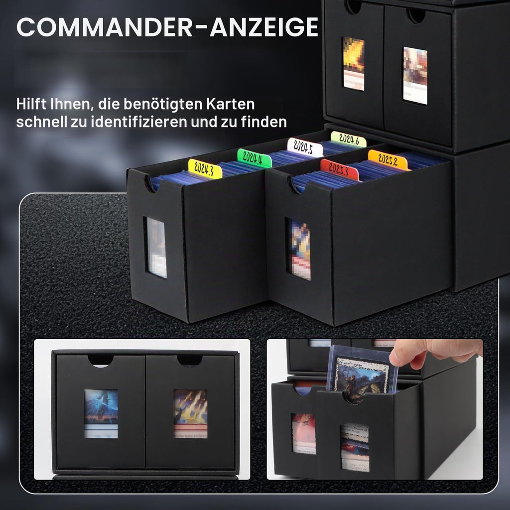 AOBOPLE Karten Box für 12000+ Trading Card,Sammelkarten-Aufbewahrungsbox mit 48 Kartenteiler,Etiketten Klebeband und Schubladen,Sammelkarten Box Trading Card Box für TCG,MTG,PTCG,Sports Karten