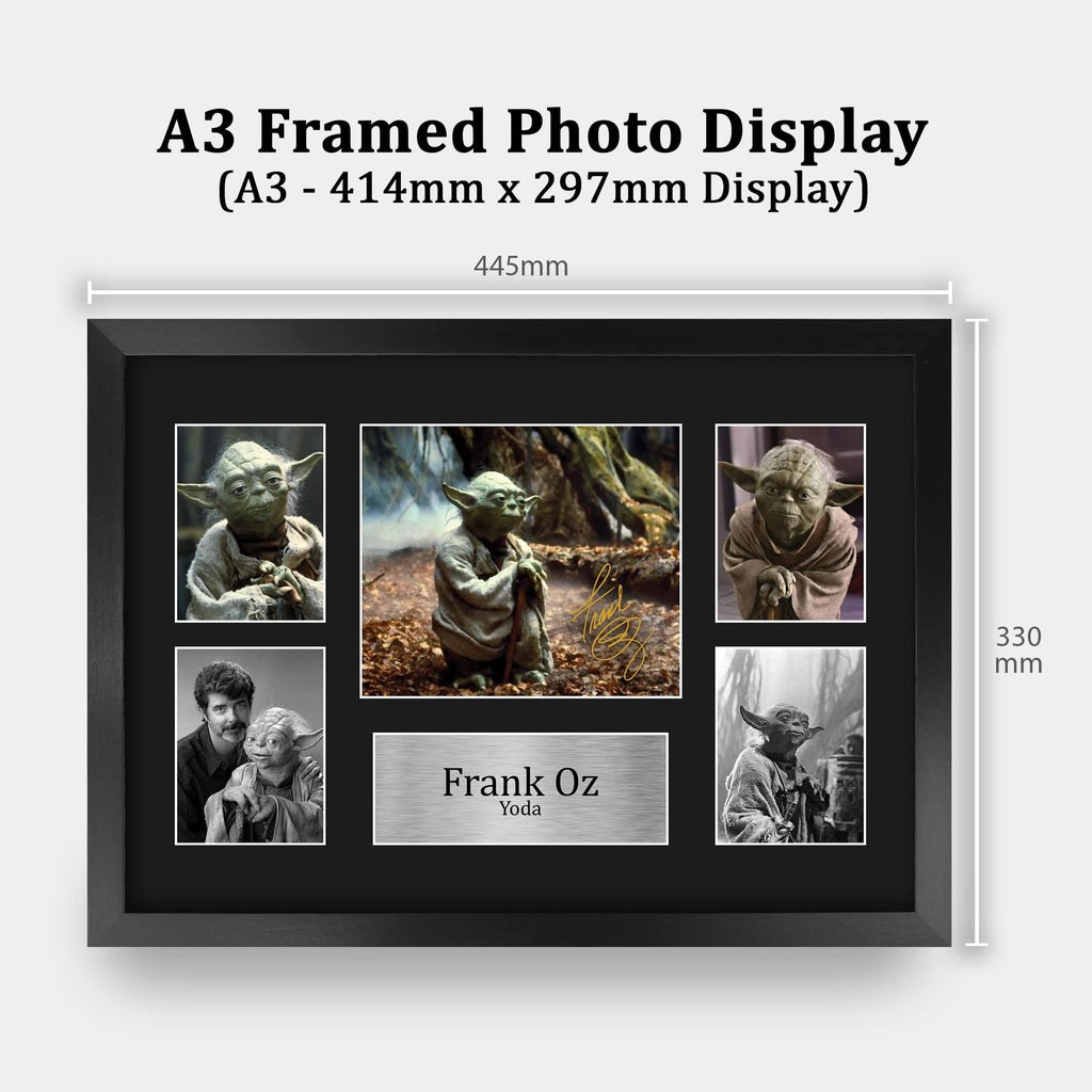 HWC Trading Frank Oz A4 Gerahmte Signiert Gedruckt Autogramme Bild Druck-Fotoanzeige Geschenk Für Star Wars Yoda Filmfans