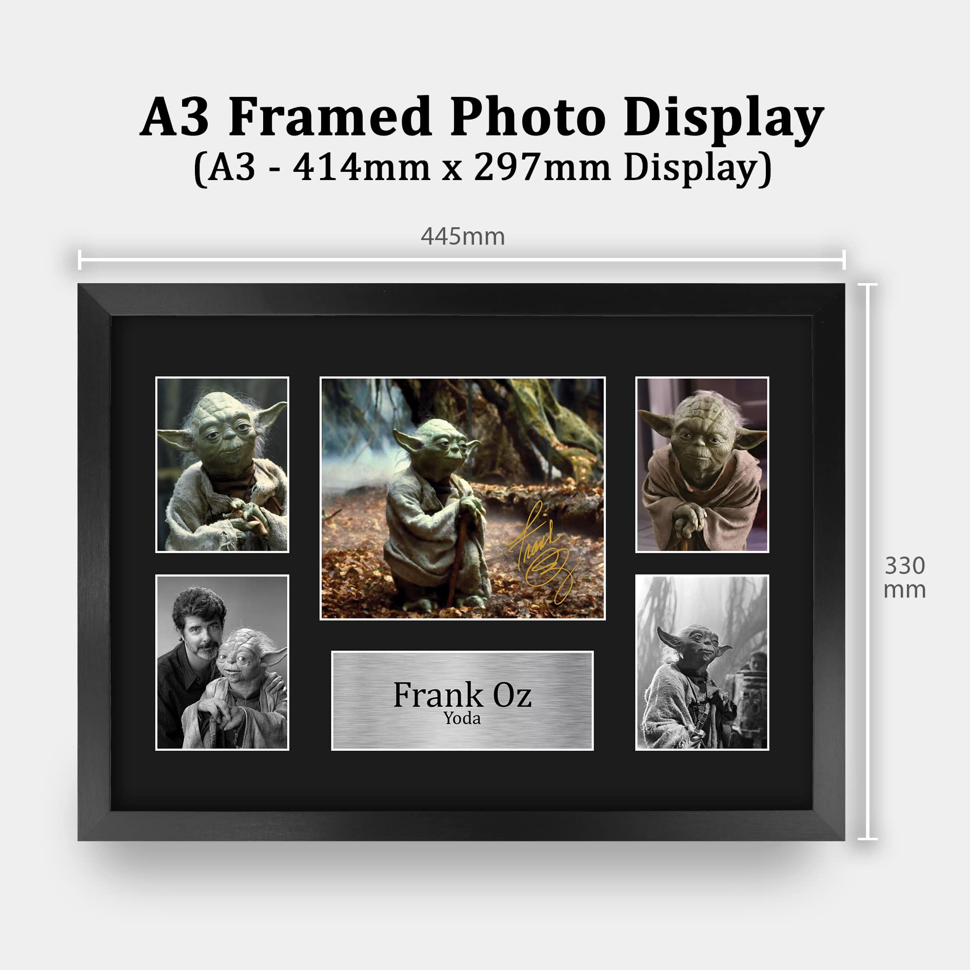 HWC Trading Frank Oz A4 Gerahmte Signiert Gedruckt Autogramme Bild Druck-Fotoanzeige Geschenk Für Star Wars Yoda Filmfans