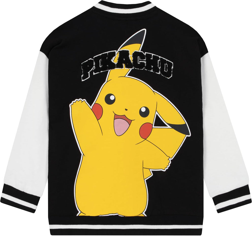 Pokemon Jacke Für Jungen, Pikachu Bomberjacke Mit Bouclé Applikation, Jacken Für Jungen Aus Baumwolle, Jacke Bomberjacke Mit Print Im Versity-Stil