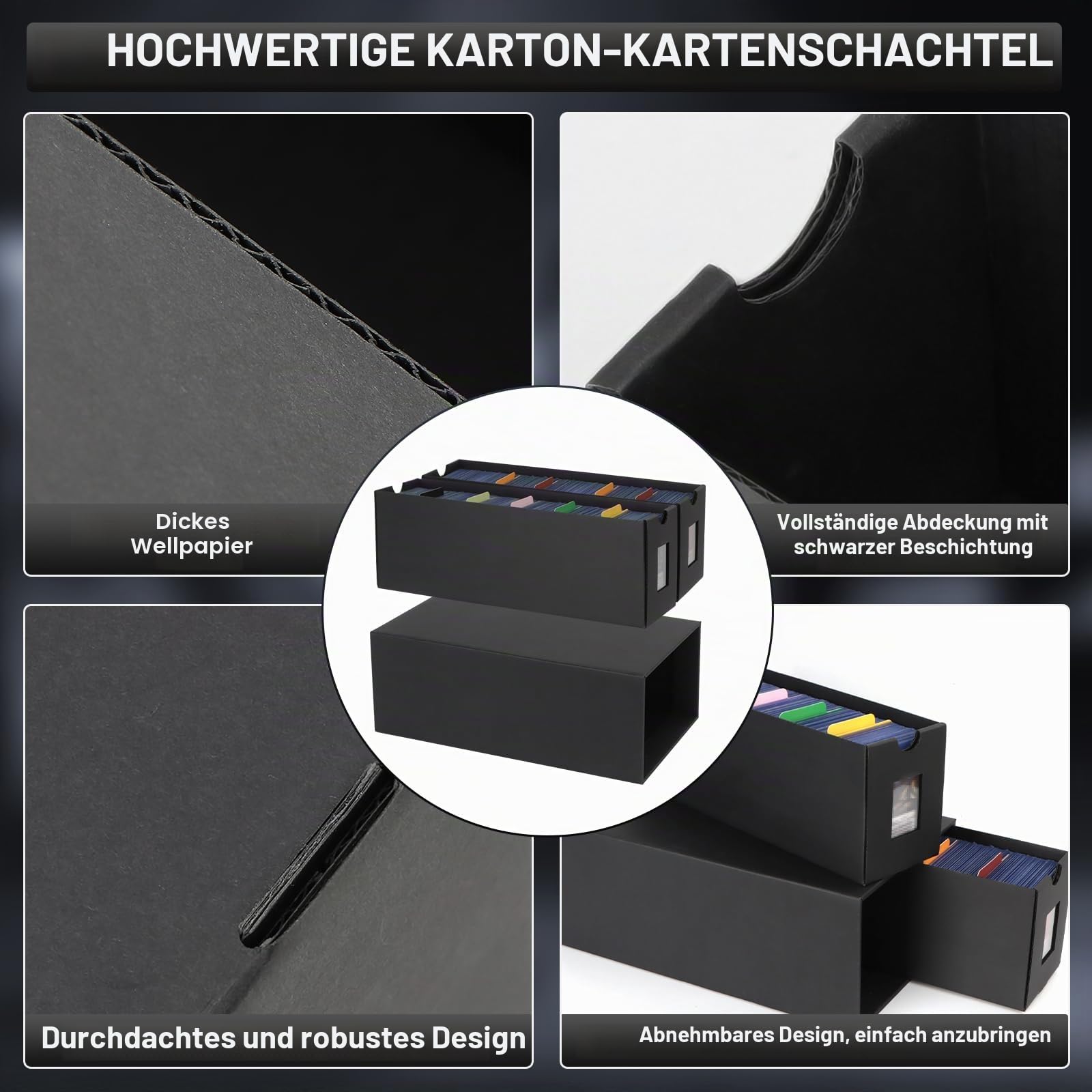 AOBOPLE Karten Box für 12000+ Trading Card,Sammelkarten-Aufbewahrungsbox mit 48 Kartenteiler,Etiketten Klebeband und Schubladen,Sammelkarten Box Trading Card Box für TCG,MTG,PTCG,Sports Karten