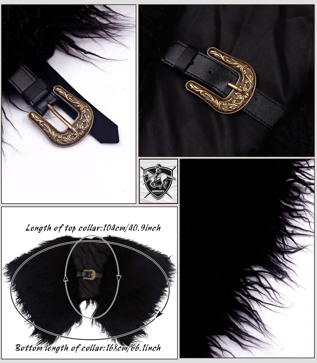 keland Viking Kunstfell Kragen für Männer Schal Capelet Wrap Kostüm Accessoire