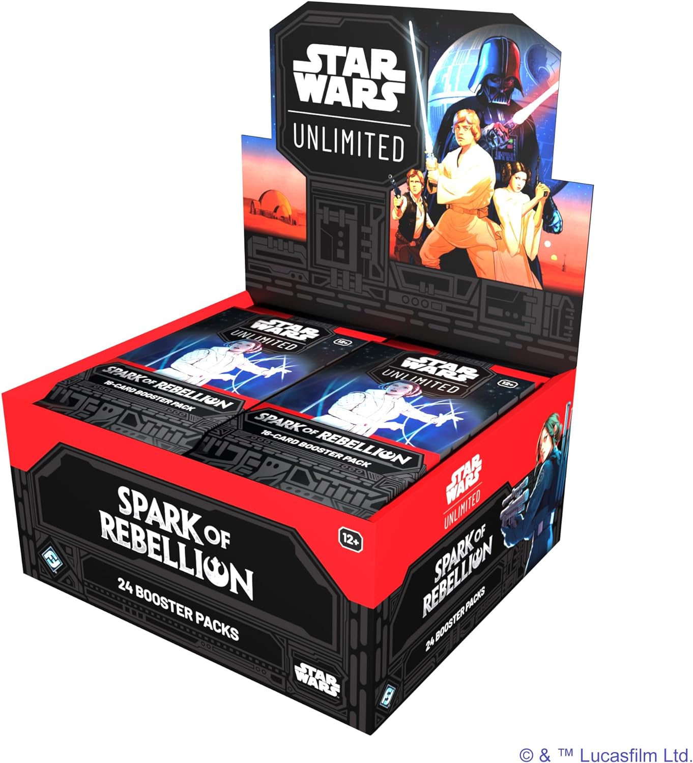 Star Wars: Unlimited TCG Spark of Rebellion Booster Display (24 Booster Packs) - Trading Card Game, Alter 12+, 2 Spieler, 20 Minuten, von Fantasy Flight Games, Englisch