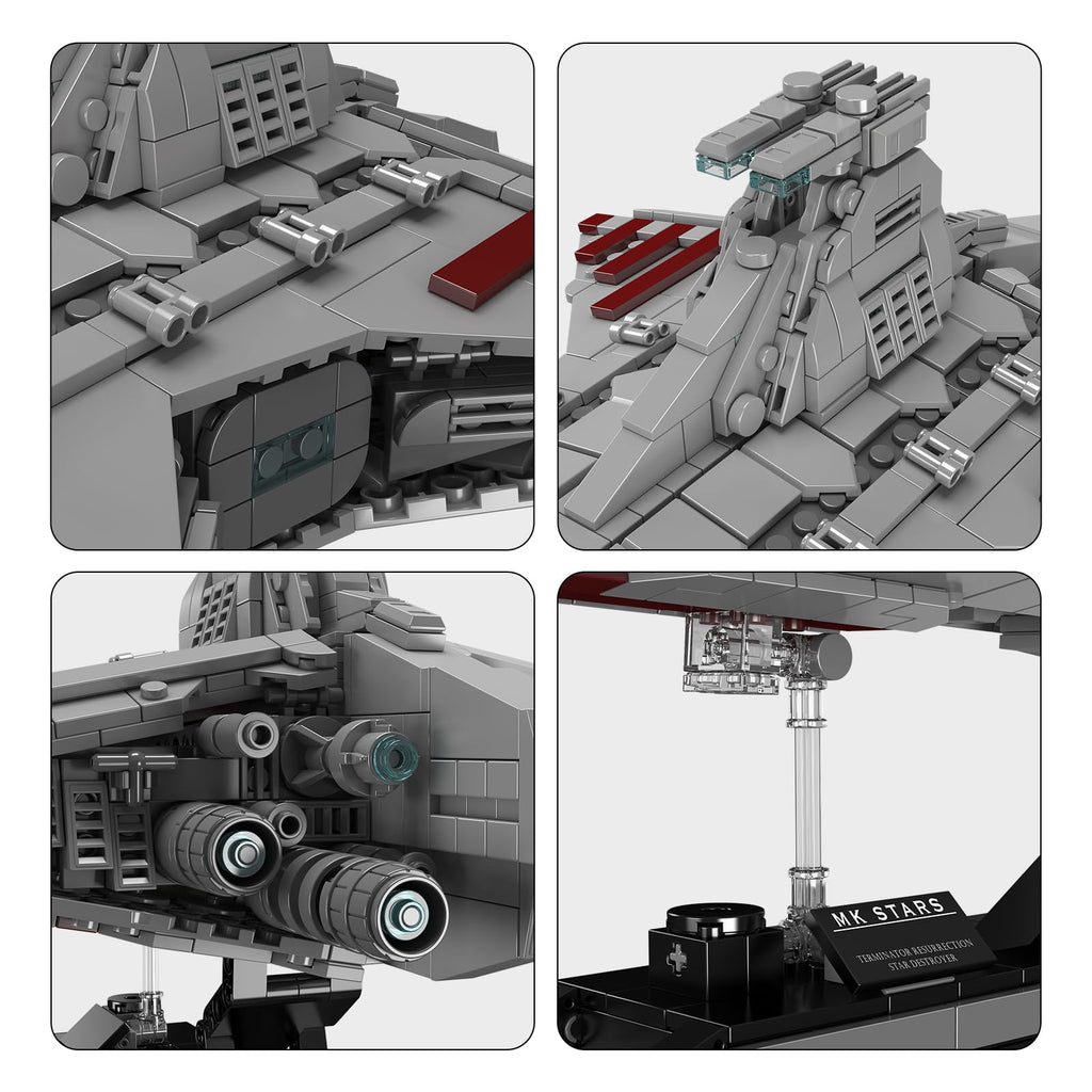 13135 Imperial Sternenzerstörer Spielzeug mit 3 Mini-Raumschiffen,11885 Klemmbausteine Technik Sternenzerstörer, Sammlerstück für Erwachsene,kompatibel mit UCS Super Star Destroyer