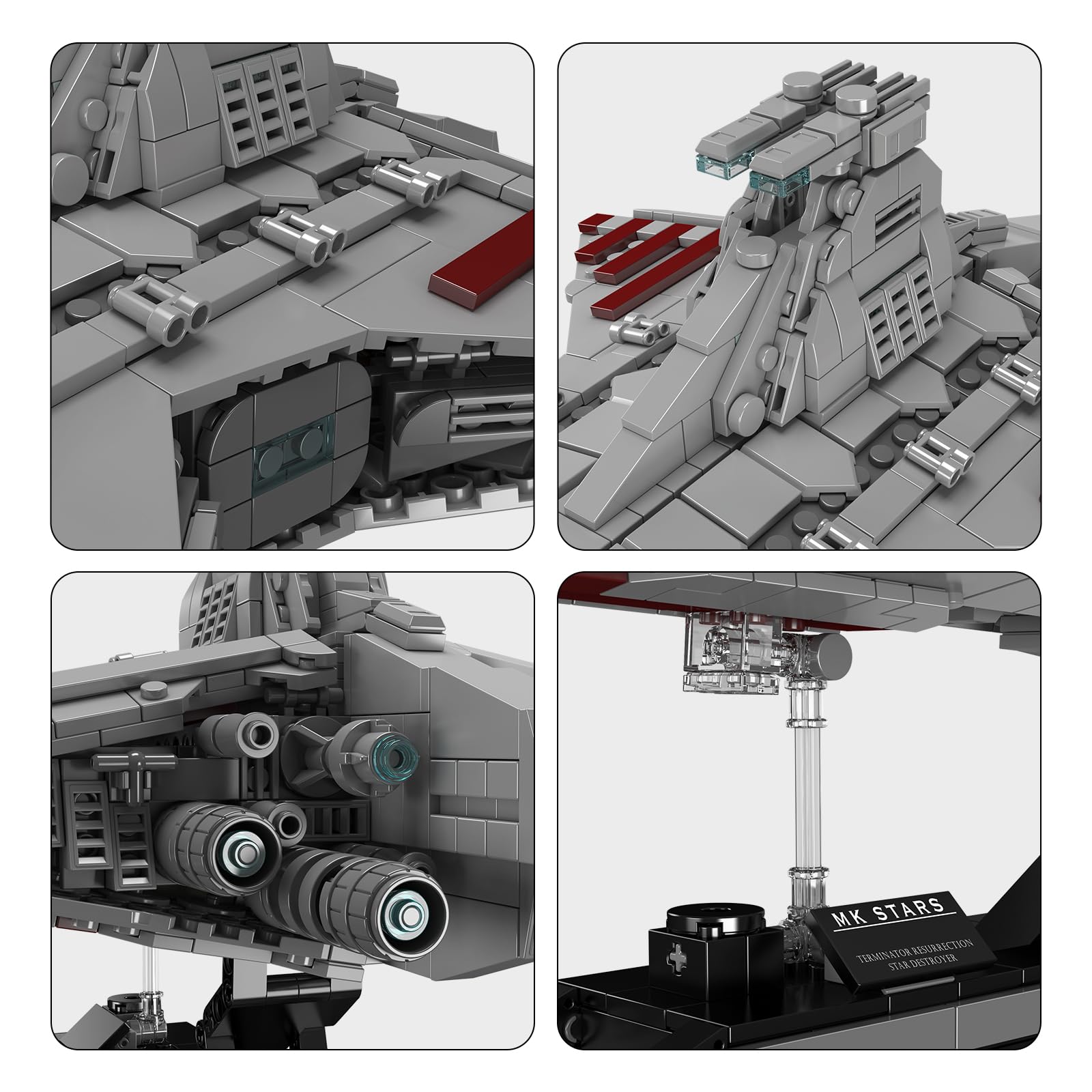 13135 Imperial Sternenzerstörer Spielzeug mit 3 Mini-Raumschiffen,11885 Klemmbausteine Technik Sternenzerstörer, Sammlerstück für Erwachsene,kompatibel mit UCS Super Star Destroyer