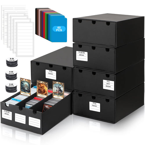 AOBOPLE Karten Box für 12000+ Trading Card,Sammelkarten-Aufbewahrungsbox mit 48 Kartenteiler,Etiketten Klebeband und Schubladen,Sammelkarten Box Trading Card Box für TCG,MTG,PTCG,Sports Karten