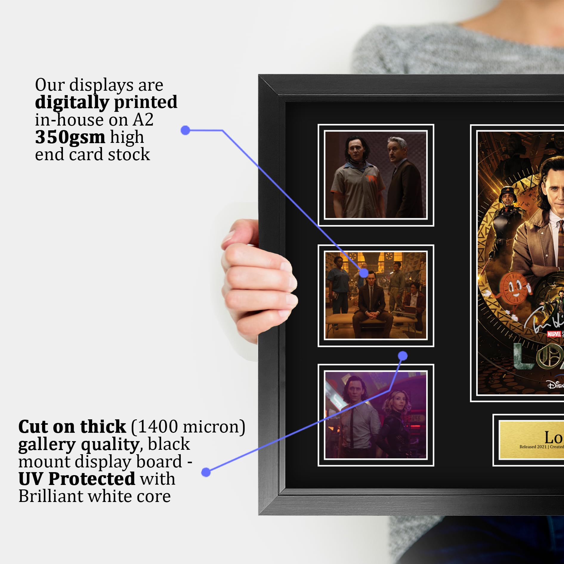 HWC Trading Loki Geschenke Gedrucktes Signiertes Autogramm Foto für Fans von Fernsehn Memorabilien - A3 Gerahmt