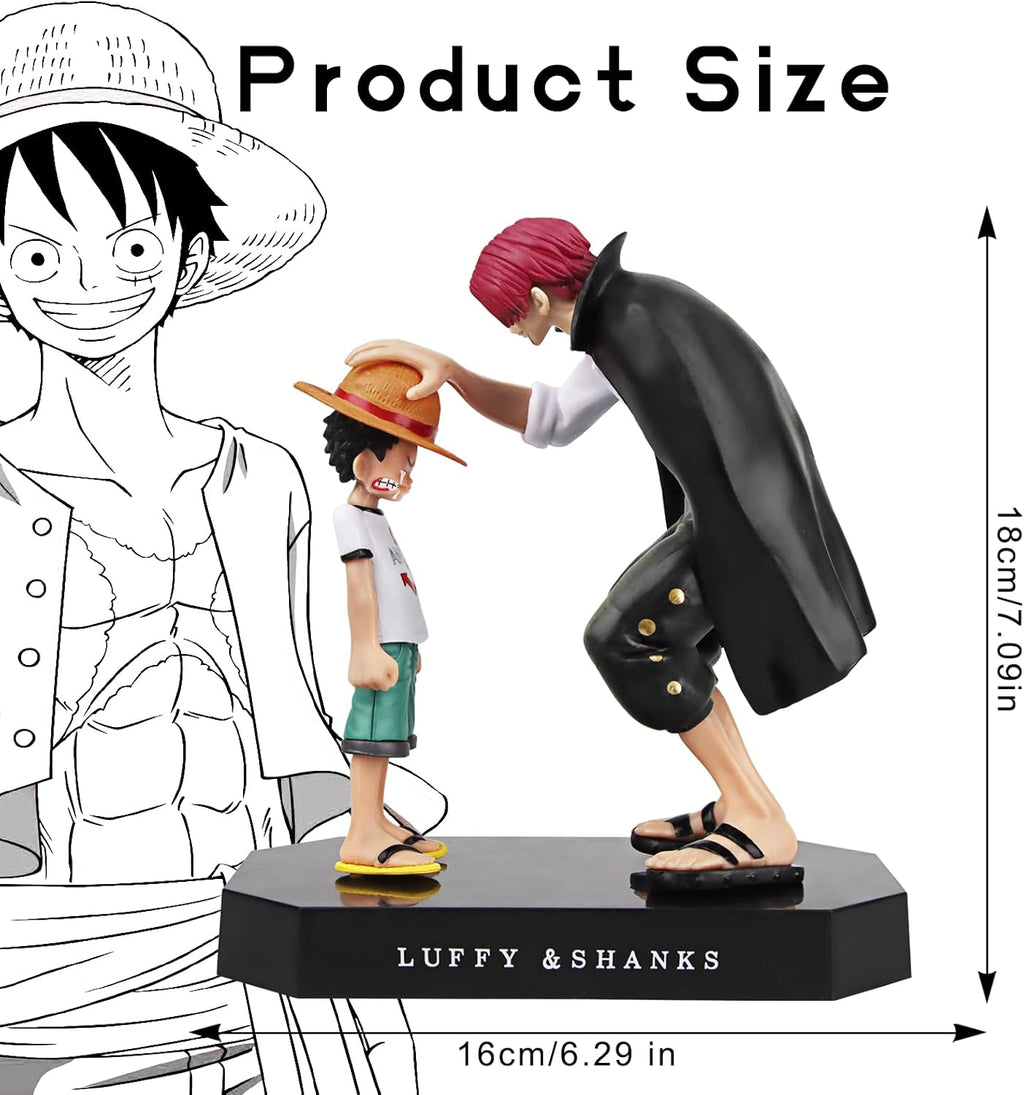 Powmag One-Pie-ce Lu-ffy und Shan-KERS Figuren, 18cm PVC Charakter Modell Actionfigur Collectibles Ornamente Statue Desktop Dekoration