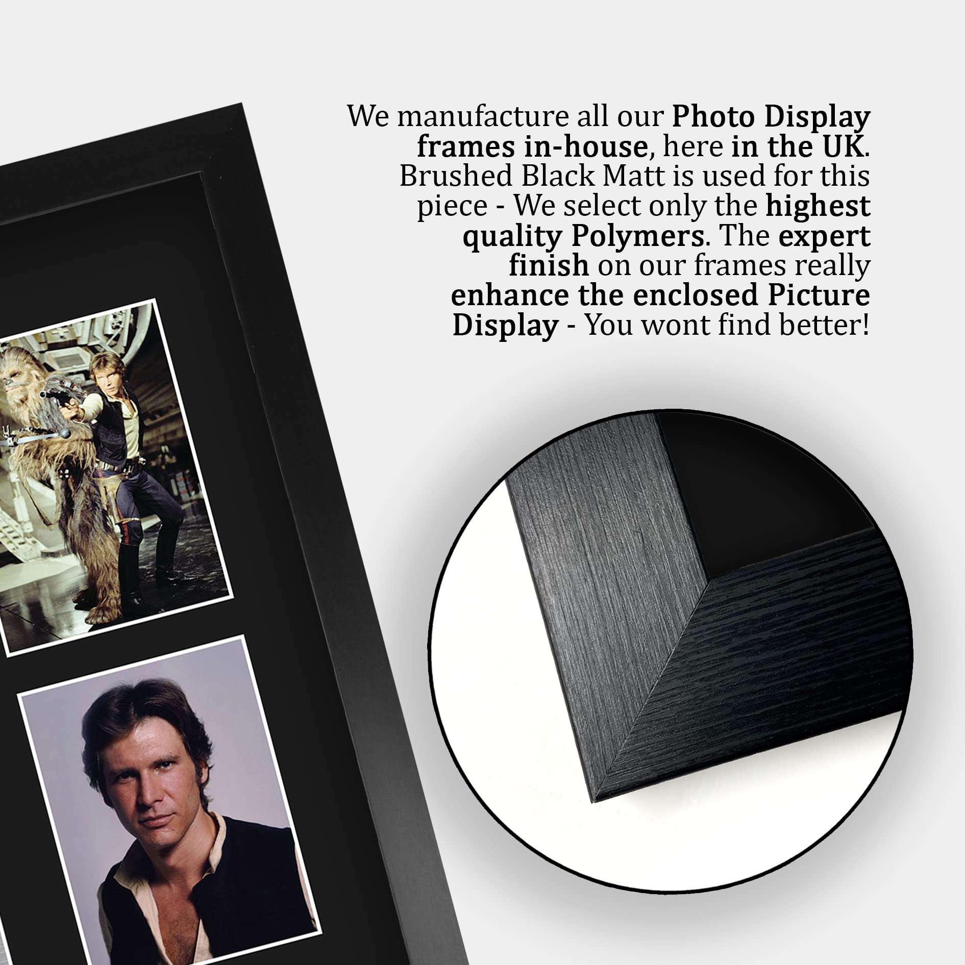 HWC Trading FR A3 Harrison Ford Star Wars Han Solo Geschenke Gedruckt, Signiert Autogramm Bild Display Für Film-Erinnerungsstücke-Fans - A3 Eingerahmt