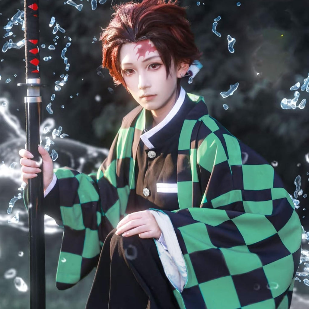 Bocguy Anime Cosplay, Giyuu/Shinobu/Mitsuri/Muichirou/Tanjiro/Nezuko/Zenitsu Anime Kostüm Erwachsene, Animecharakter Kimono Uniform für Karneval Halloween Cosplayparty AnimeConventions