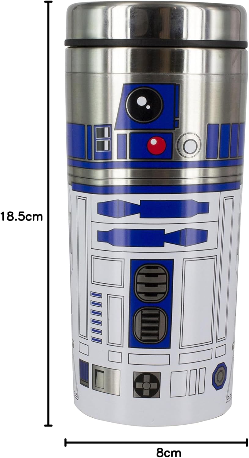 Paladone R2-D2 Reisekanne - Offiziell lizenziert, Star Wars Edelstahl-Thermobecher, Geschenk für Lucas-Film-Fans, 450 ml (15 Fl Oz)