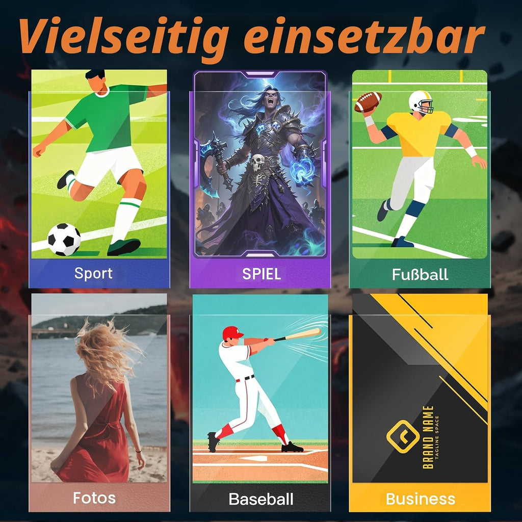 600ct Sammelkartenhülle Perfekte Passform MTG Kartenhüllen Sportkartenschutz für Fotokarte, Standard TCG Karten Sleeve Fit für Magic Baseball Card 66 * 91 mm (600)