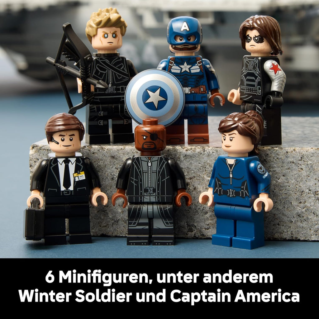 LEGO ǀ Marvel S.H.I.E.L.D.-Helicarrier - Flugzeugträger Modellbau für Erwachsene - 6 Minifiguren inkl. Captain America & Nick Fury - DIY Regaldeko - Avengers Geschenk für Fans - 76354