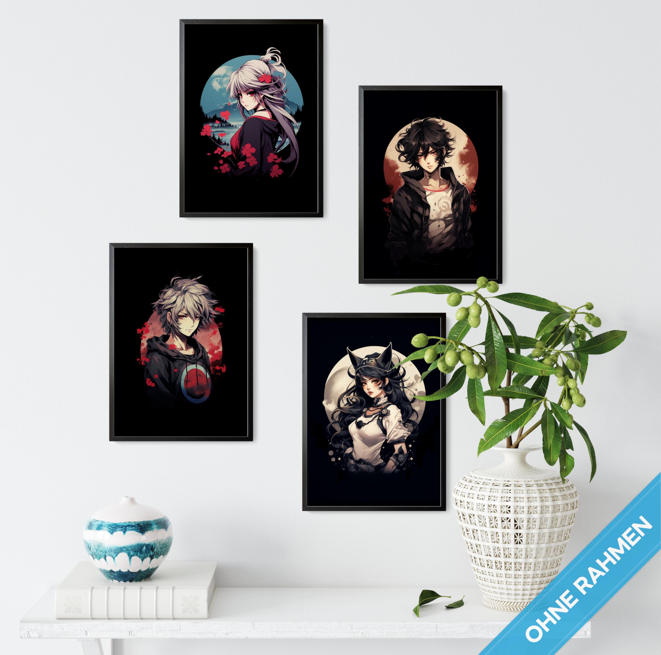 mojoliving Gaming Zimmer Deko Bilder | Poster Wand für Gamer Jugendzimmer | Set mit Neon Sign Motive | Coole Geschenke für Gamer | Zocker Bilder Wand | Neon Wandbild