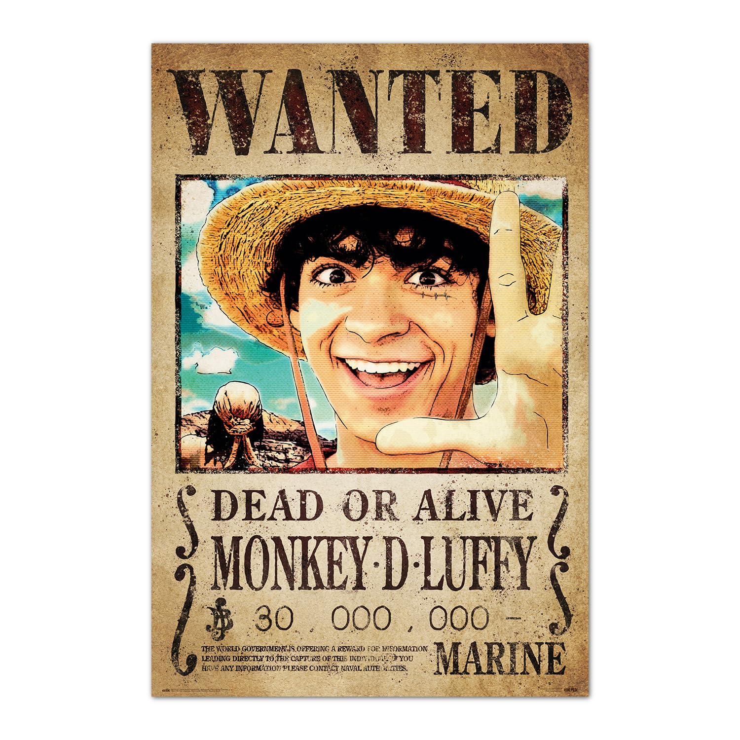 Grupo Erik Poster One Piece Poster Monkey D. Luffy Kunstdruck - Deko Wohnzimmer oder Deko Schlafzimmer - Deko Zimmer - Größe : 61 x 91 - Offizielle Lizenz Netflix One Piece Fanartikel