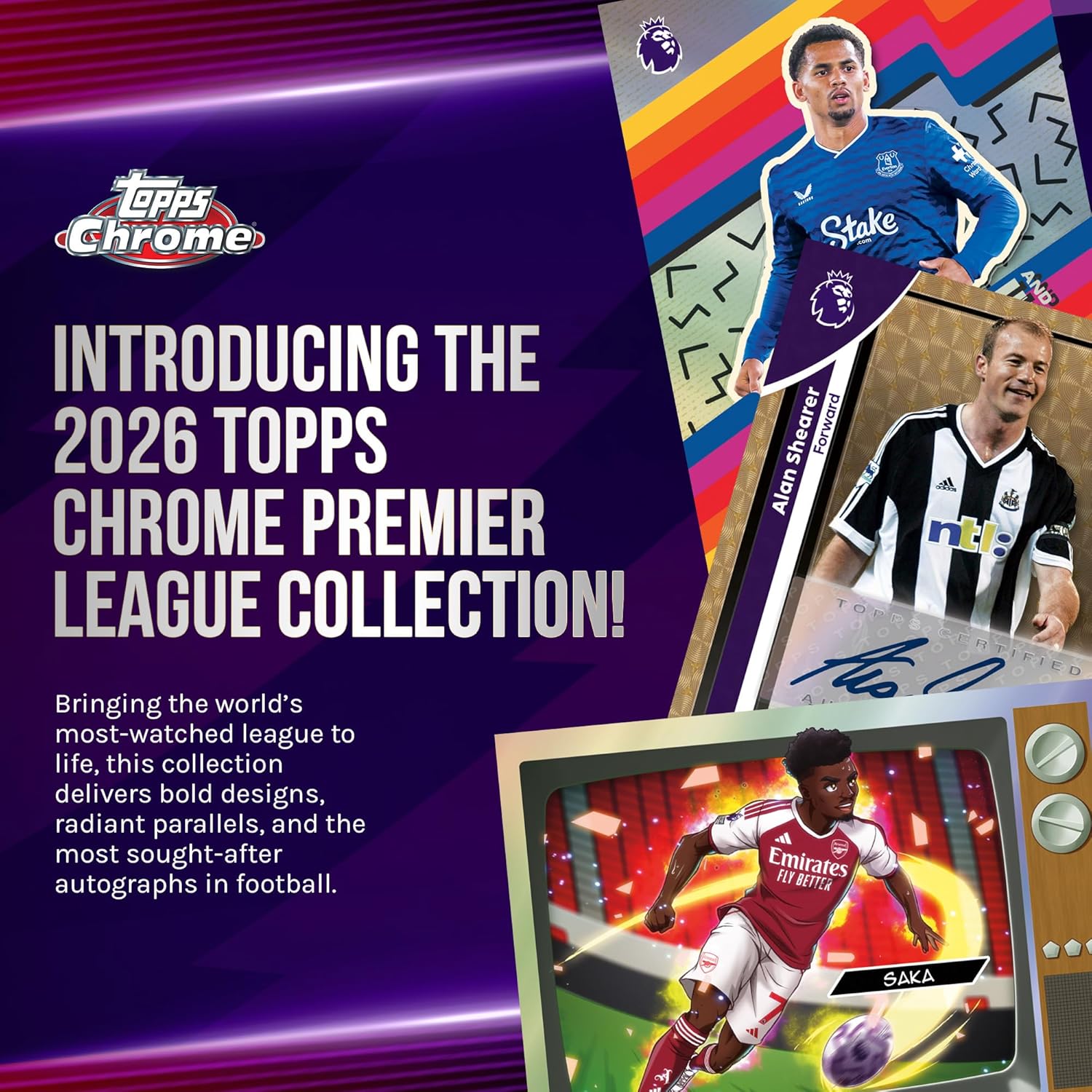 2026 Topps Chrom-Premier-Liga-Fußball, werksseitig versiegelt, Vorteilsbox