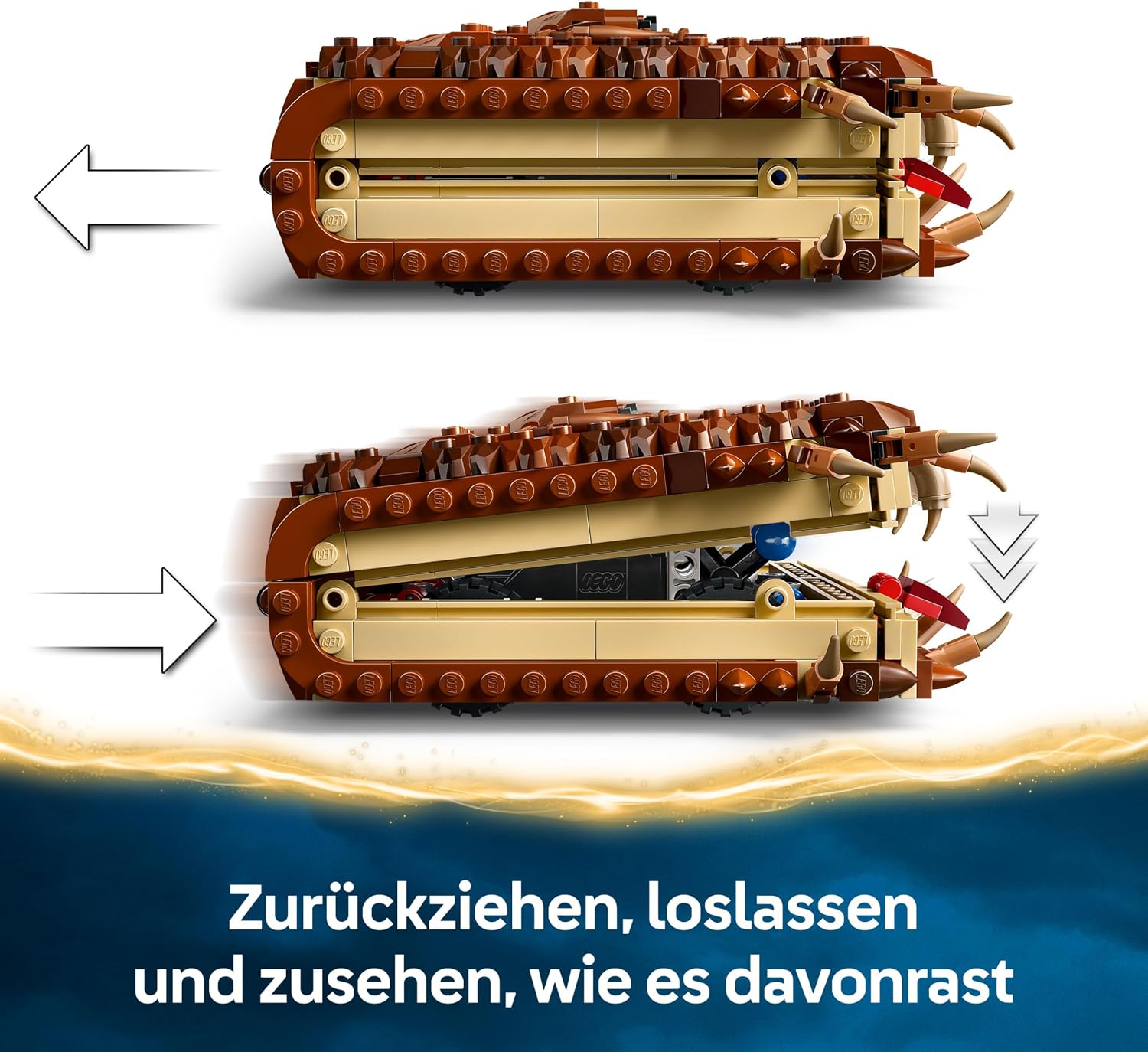 LEGO Harry Potter Beißendes Monsterbuch der Monster – Interaktives Spielzeug mit Rückziehmotor und beißendem Mund – mit Neville Longbottom Mini-Figur – Geschenk für Kinder, Harry Potter Fans – 76449