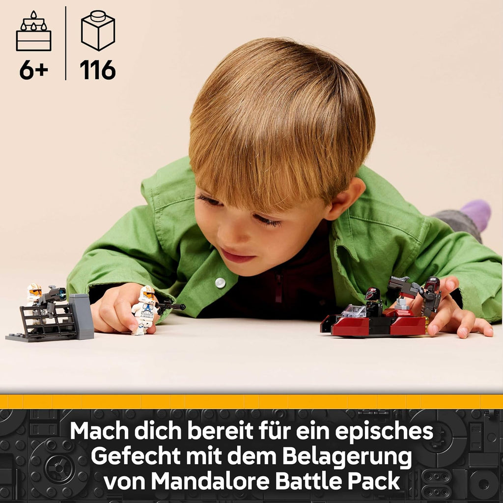 LEGO Star Wars 75449 Belagerung von Mandalore Battle Pack - Action-Spielzeug mit 2 Mandalorianer- & 2 Klontruppler-Minifiguren sowie Speederbike & Blastern - Geschenk für Kinder ab 6 Jahren & Fans