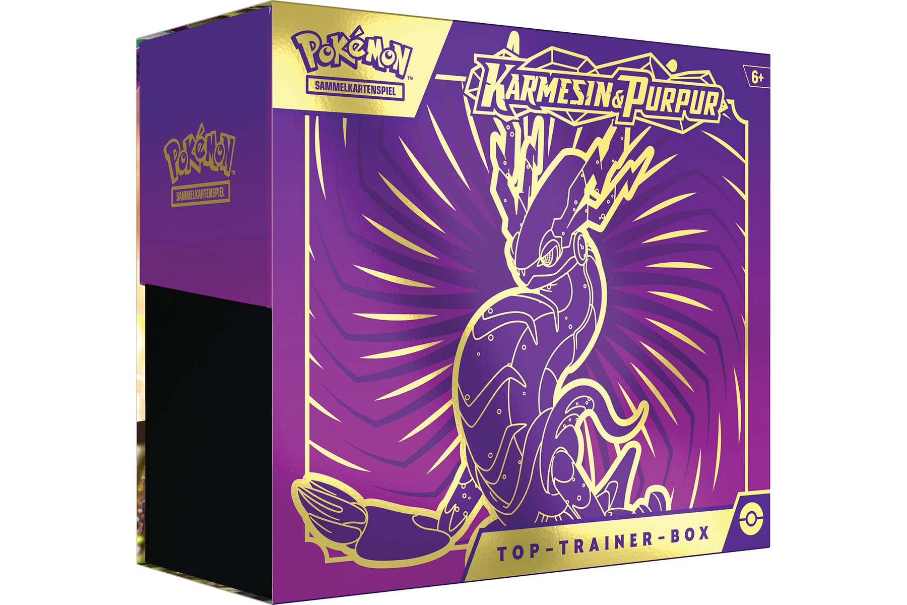 Pokémon-Sammelkartenspiel: Top-Trainer-Box Karmesin & Purpur (Koraidon) (9 Boosterpacks & Premium-Zubehör)
