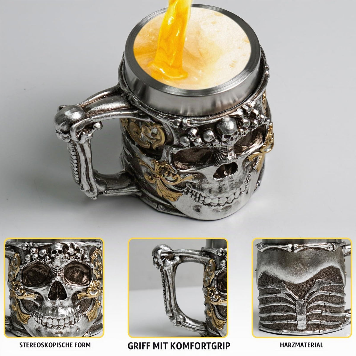 ZONSUSE Mittelalter Drache Kelch, Gotischer Drachen Kelch, Flugsaurier Edelstahl Weinkelch, Roter Drache auf Kreuzsockel, Magischer Dragon Goblet,Idee Geschenk für Fantasy Fans 200ml (Rot Goblet)