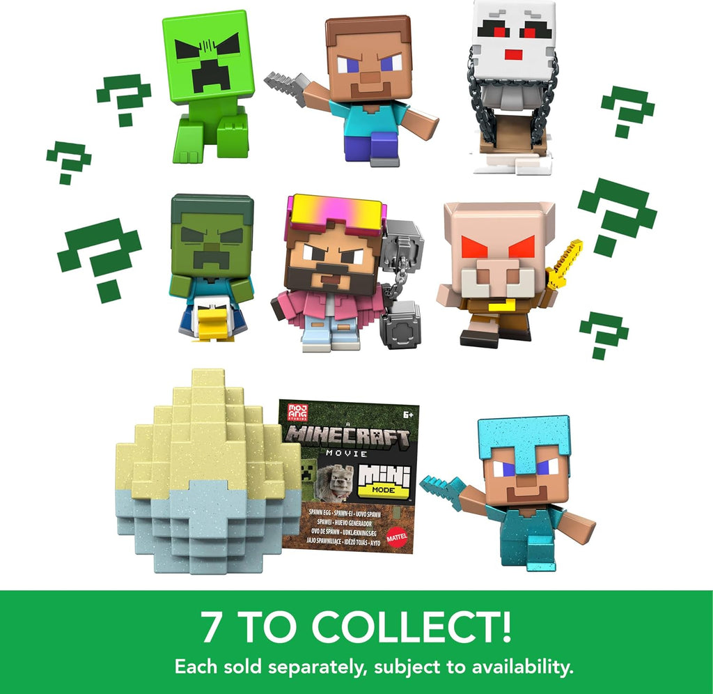 Mattel Minecraft Mini Mode Spawn Egg with Surprise Mini Figure Inspired A Minecraft Movie for Kids, Collectors & Fans (Characters May Vary)
