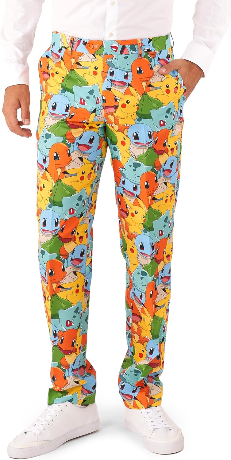 OppoSuits Anzug für Herren - Pokémon™ Nintendo Switch Spielkostüm - schmale Passform - Inklusive Blazer, Hose und Krawatte