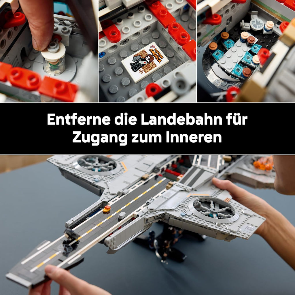 LEGO ǀ Marvel S.H.I.E.L.D.-Helicarrier - Flugzeugträger Modellbau für Erwachsene - 6 Minifiguren inkl. Captain America & Nick Fury - DIY Regaldeko - Avengers Geschenk für Fans - 76354