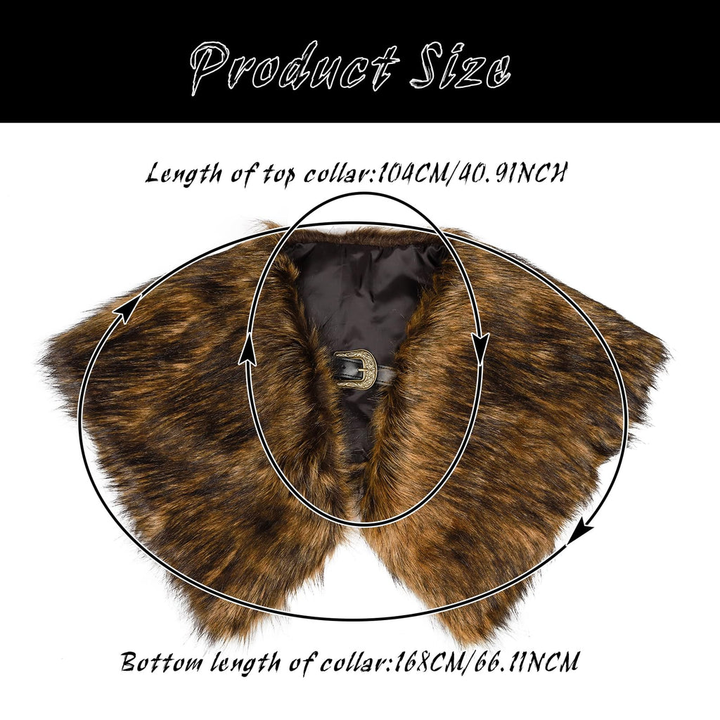 keland Viking Kunstfell Kragen für Männer Schal Capelet Wrap Kostüm Accessoire