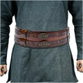 HiiFeuer Wikinger breiter Gürtel, mittelalterlicher Kunstleder Rüstungsgürtel Ritter Korsett Gürtel, LARP Halloween Kostüm