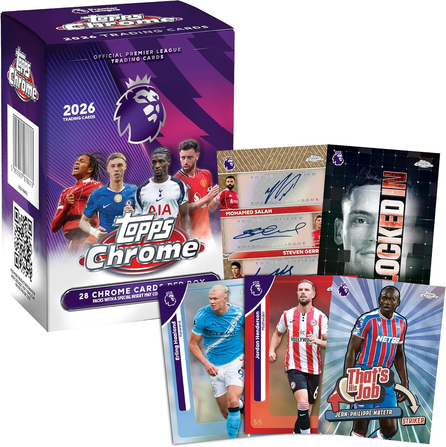 2026 Topps Chrom-Premier-Liga-Fußball, werksseitig versiegelt, Vorteilsbox