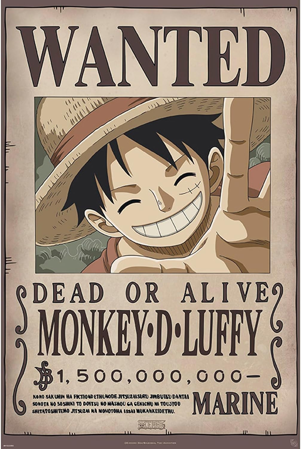ABYSTYLE - One Piece - Poster - Wanted Luffy New 2 (91,5 x 61 cm)
