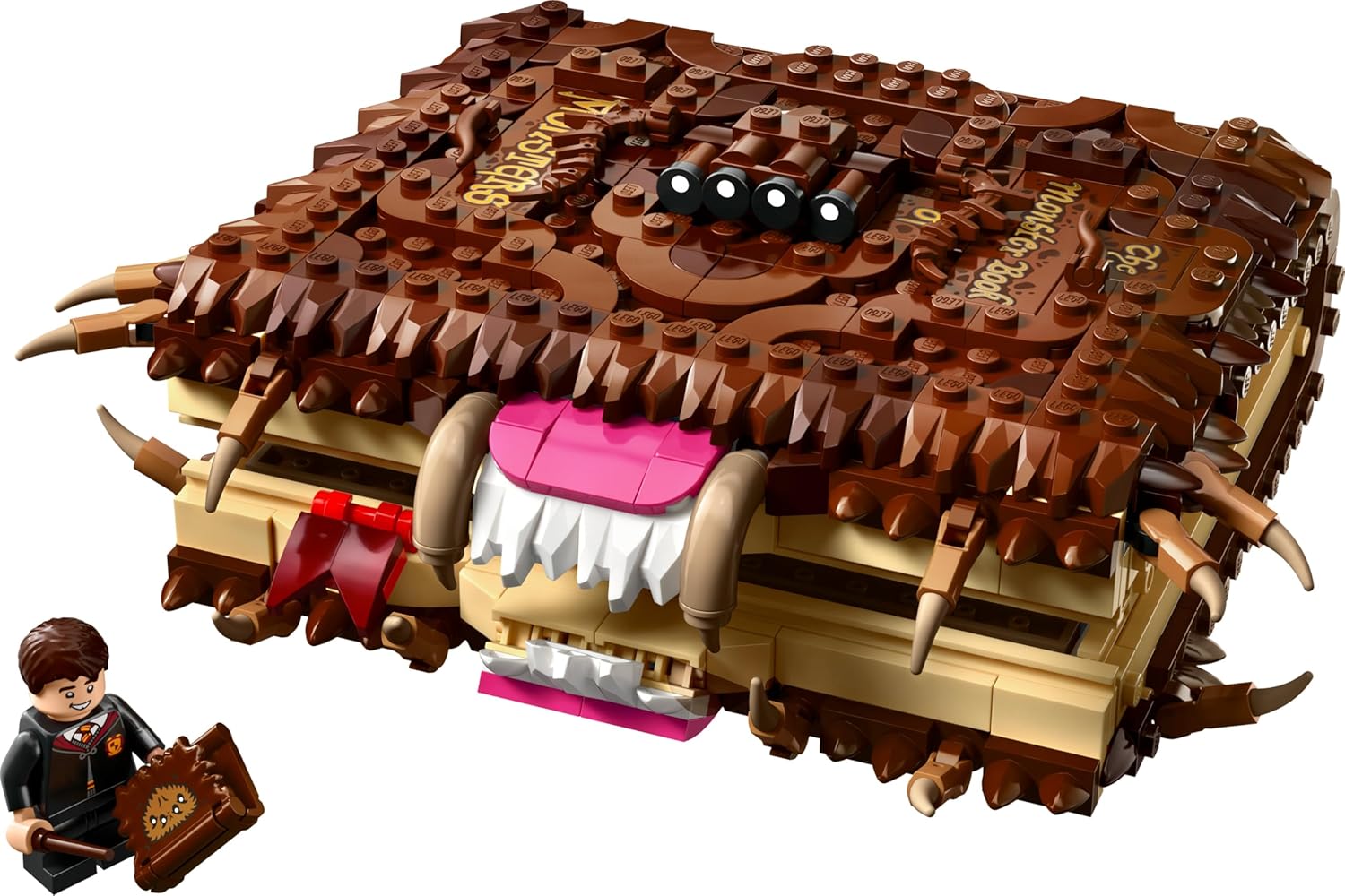 LEGO Harry Potter Beißendes Monsterbuch der Monster – Interaktives Spielzeug mit Rückziehmotor und beißendem Mund – mit Neville Longbottom Mini-Figur – Geschenk für Kinder, Harry Potter Fans – 76449