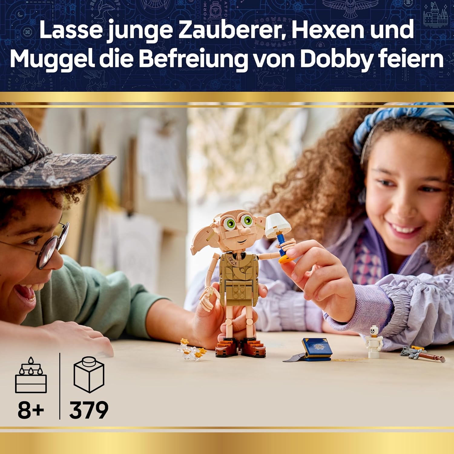 LEGO Harry Potter Dobby, der Freie Elf Spielzeug - Modellbau umbaubar in eine Kreacher Figur - DIY Kinderzimmer Deko - Geschenk für Mädchen, Jungen und Fans ab 8 Jahren - 76469