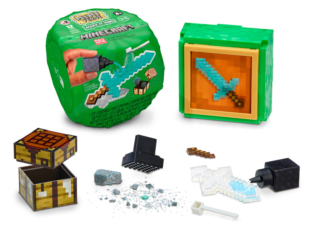 MGA's Miniverse Make It Mini Minecraft – Minecraft Mini-Sammlerstücke, Geheimnisvolle Blindverpackung, Harz-Bastelspiel, 12 Sammlerstücke, Nicht Essbar – Für Sammler, ab 8 Jahren