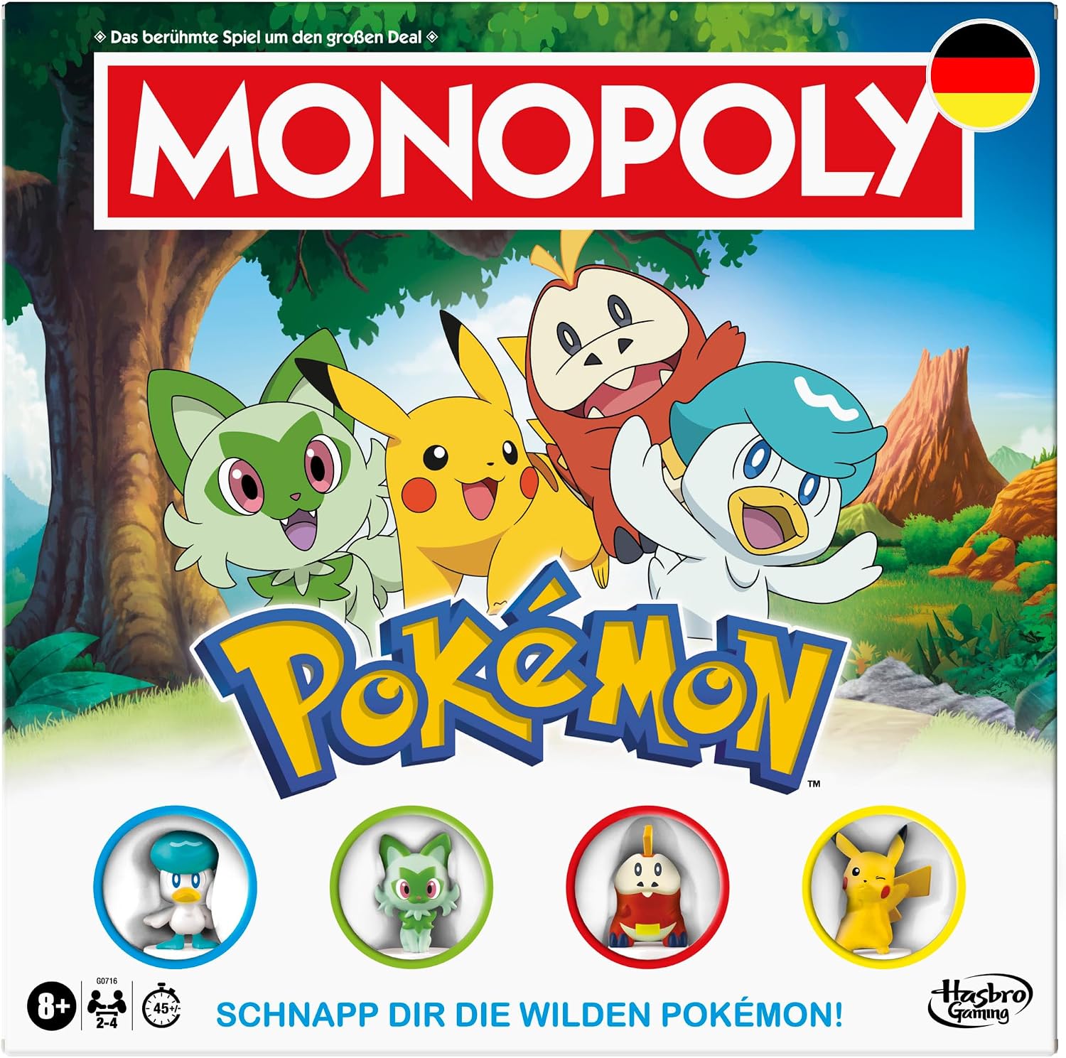 Monopoly Pokémon Edition Brettspiel | ab 8 Jahren | 2 bis 4 Spieler | Kinderspiel für Pokémon Fans | unterhaltsames Familienspiel | 45 Min. durchschnittlich - Deutsche Version