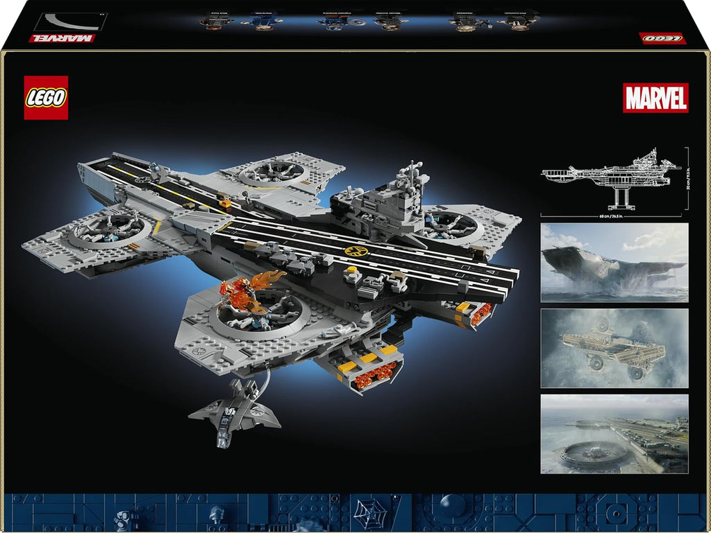 LEGO ǀ Marvel S.H.I.E.L.D.-Helicarrier - Flugzeugträger Modellbau für Erwachsene - 6 Minifiguren inkl. Captain America & Nick Fury - DIY Regaldeko - Avengers Geschenk für Fans - 76354