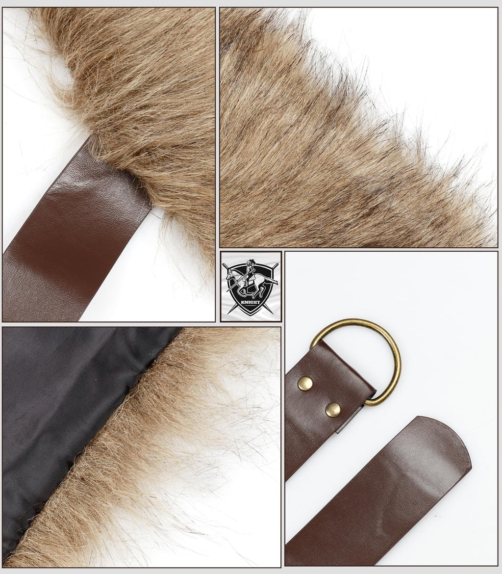keland Viking Kunstfell Kragen für Männer Schal Capelet Wrap Kostüm Accessoire