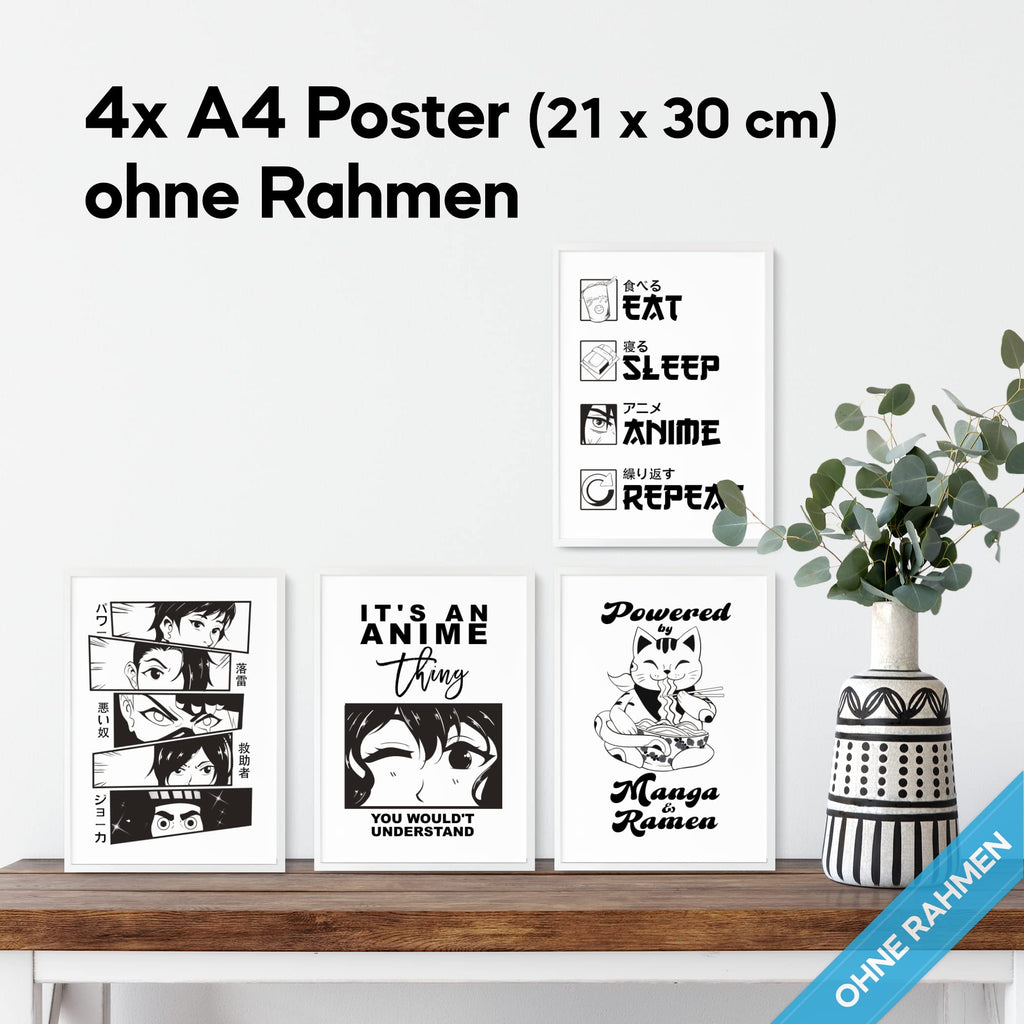 mojoliving Gaming Zimmer Deko Bilder | Poster Wand für Gamer Jugendzimmer | Set mit Neon Sign Motive | Coole Geschenke für Gamer | Zocker Bilder Wand | Neon Wandbild